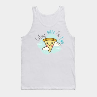 Illustrated Eating Pizza For Two | Smiley Pizza Slice Tank Top